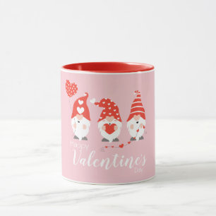 Mug Joyeux Valentin Gnomes Rouge Rose