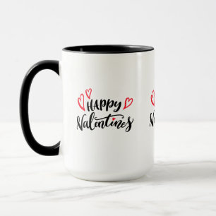 Mug Joyeux Valentines à la main conception de typograp