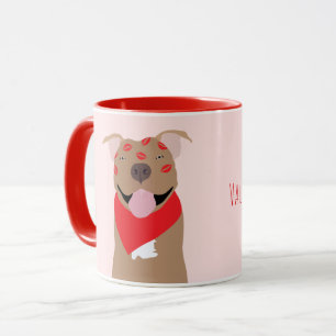 Mug Joyeux Valentines Day American Bulldog Kiss Marks