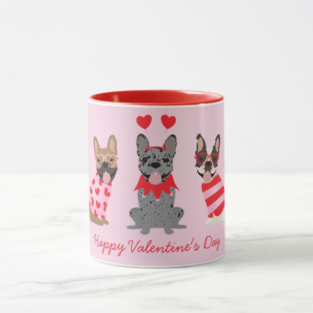Mug Joyeux Valentines Day Bulldogs français (Centre)