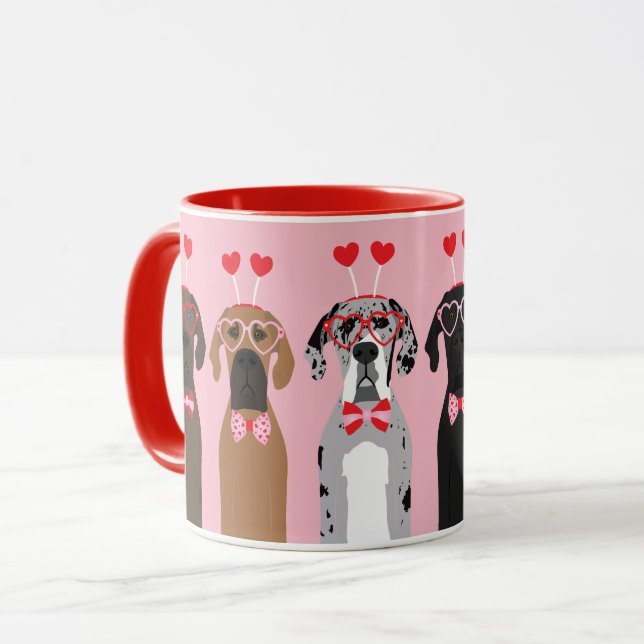 Mug Joyeux Valentines Day Chiens de Danse (Devant gauche)