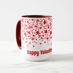 Mug Joyeux Valentines Day Coeurs de Confetti Rouge