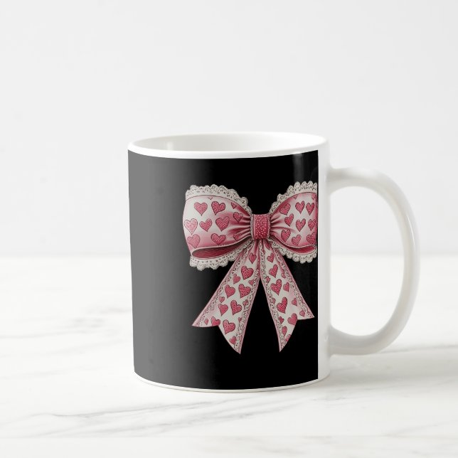 Mug Joyeux Valentines Jour Coquette Dentelle Bow Coeur (Droite)