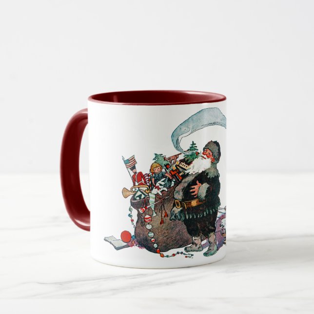 Mug Joyeux Vieux Elfe de Noël, Jessie Willcox Smith (Devant gauche)