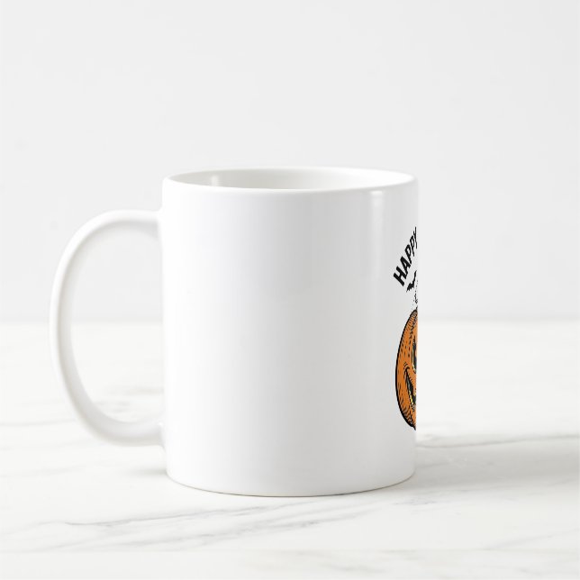 Mug Joyeux visage de citrouille d'Halloween Création v (Gauche)