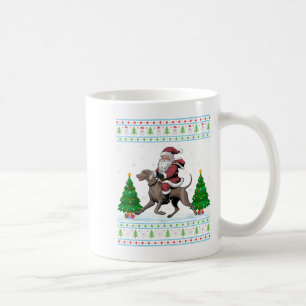 Mug Joyeux Xmas Tree Père Noël équitation Weimaraner C