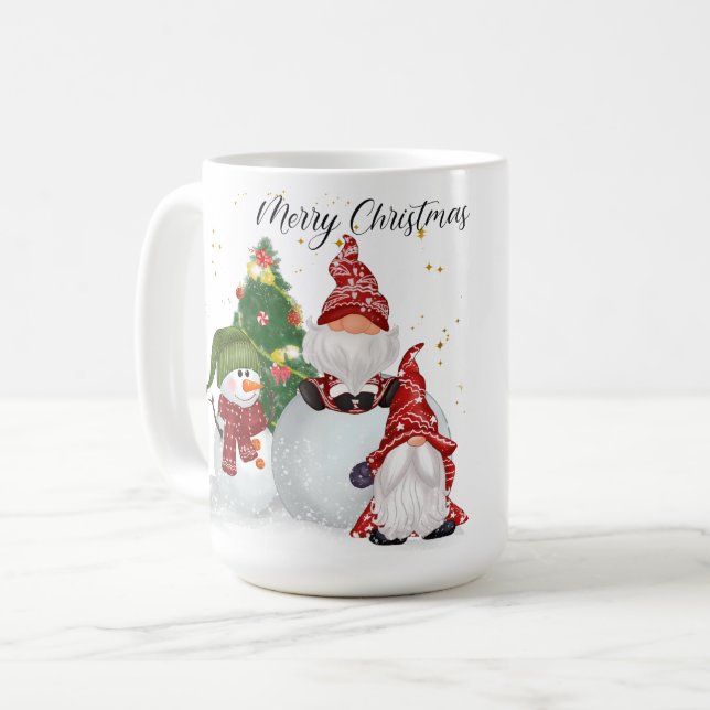 MUG JOYEZ NOËL AVEC DES GNOMES ET DES NEIGE (Devant gauche)