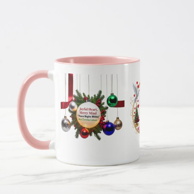 Mug Joyful Heart, Merry Mind — Multi Christmas Colours (Gauche)