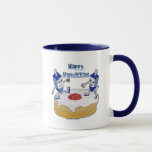 Mug Judaica Happy Hanukkah Dancing Dreidels<br><div class="desc">You are viewing The Lee Hiller Designs Collection of Home and Office Decor,  Apparel,  Toxiques and Collectibles. The Designs include Lee Hiller Photographie et Mixed Media Digital Art Collection. You can view her her Nature photographiy at at http://HikeOurPlanet.com/ and follow her hiking blog within Hot Springs National Park.</div>