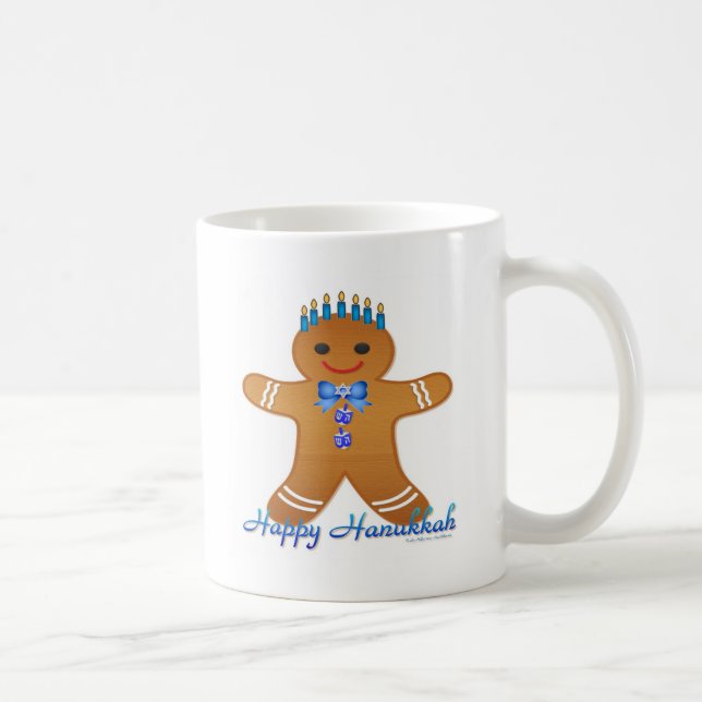 Mug Judaïque Hanoukka Gingerbread Homme Menorah (Droite)