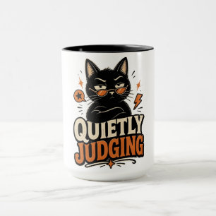 Mug Jugement Silencieux Chat Noir – Chat Sarcastique D