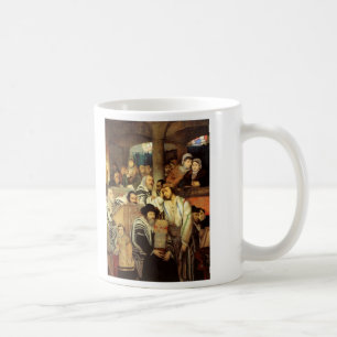 Mug Juifs priant dans la synagogue sur Yom Kippour