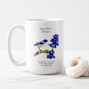 Mug Juillet Mois de naissance Fleur Bluebird et Larksp