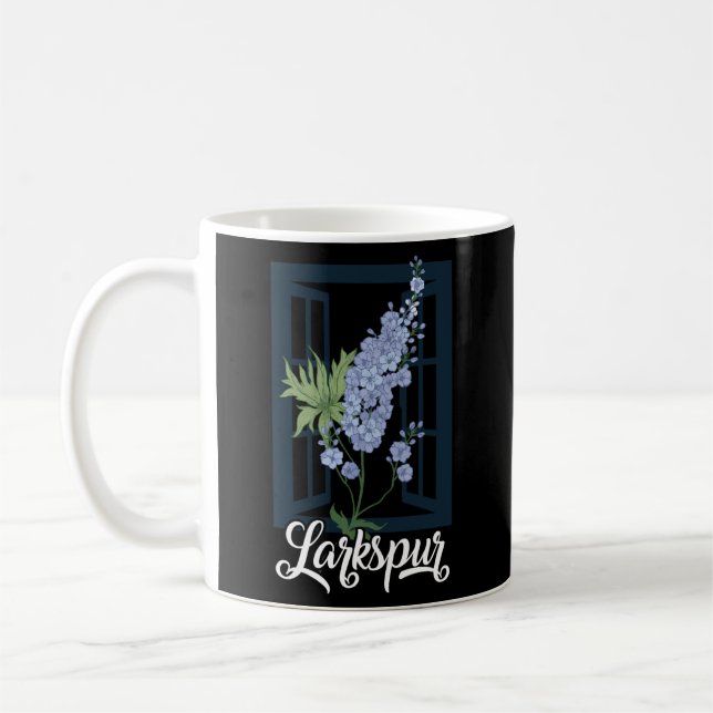 Mug Juillet Violet Larkspur Fleur de naissance à l'ext (Gauche)