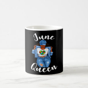 Mug Juin de la sensibilisation à l'autisme Reine Magie