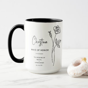 Mug Juin Maid of Honor Fleur de naissance rose