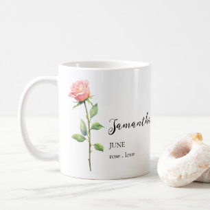 MUG JUIN ROSE NAISSANCE MOIS NOM CADEAU