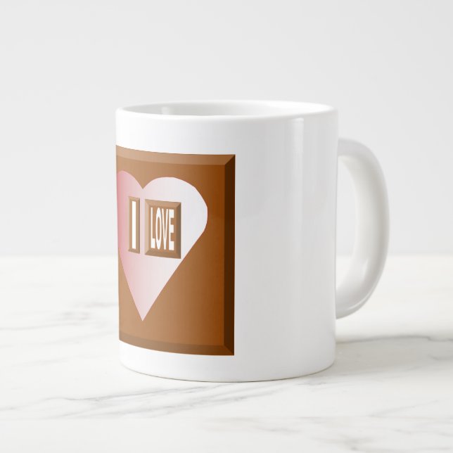 MUG JUMBO BLANCHE I LOVE CHOCOLAT (Devant droit)