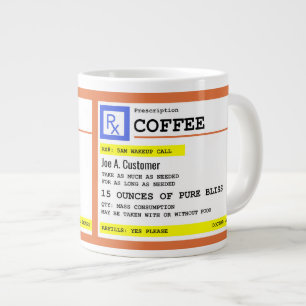 Mug Jumbo de café d'ordonnance avec nom personnali