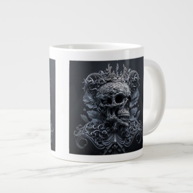 Mug Jumbo du crâne orné (Devant droit)