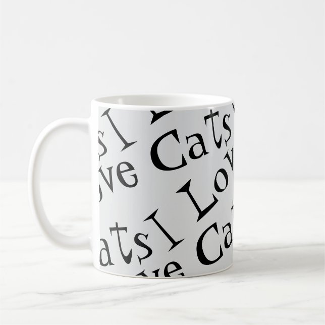 Mug Jumbo I Love Cats Black and White Graphic Fourre-t (Gauche)