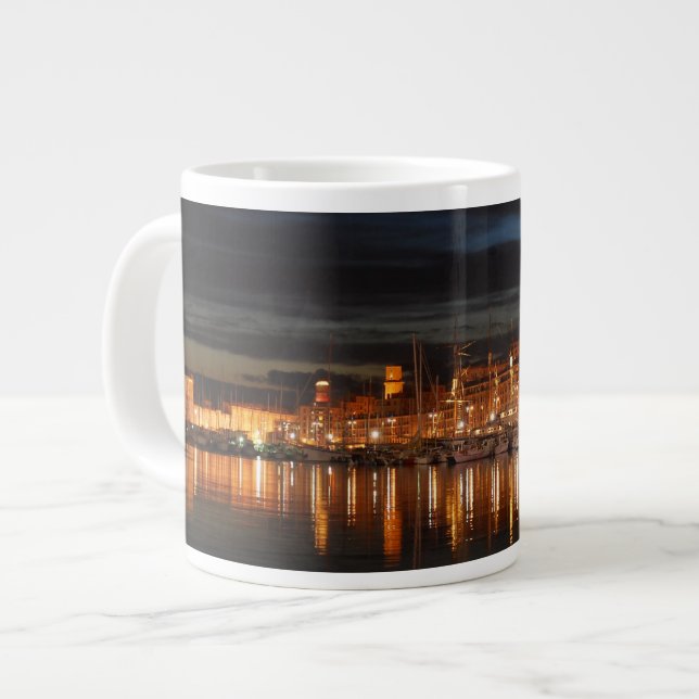 Mug Jumbo Marseille - Le vieux port (nuit) (Devant gauche)