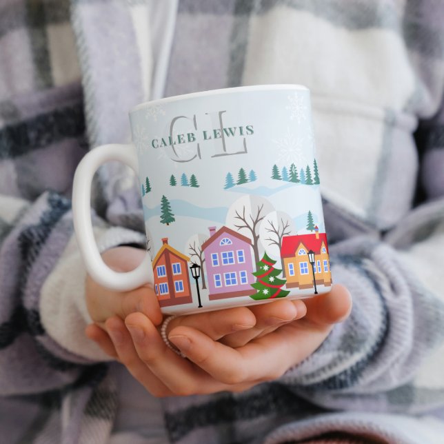 Mug Jumbo Village de Noël Charmant - Cadeau pour l (Créateur téléchargé)