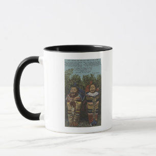 Mug Jumeaux indiens dans les papooses et "juste le