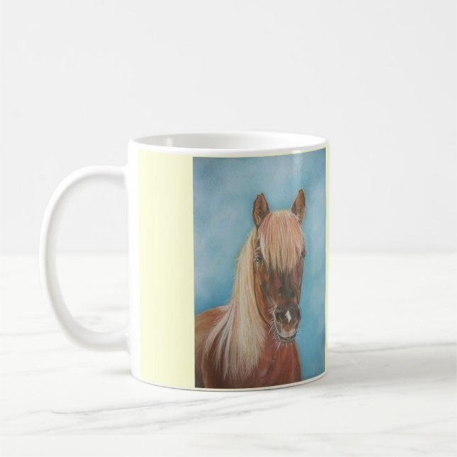 Mug jument de châtaigne avec crinière blonde équine ar (Gauche)
