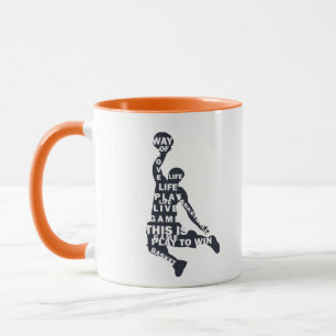 Mug Jump tir joueur de basket-ball avec texte complet