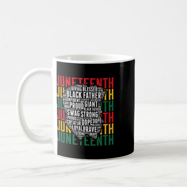 Mug Juneteenth Afro Père Noir Mots Afrique Amérique (Gauche)
