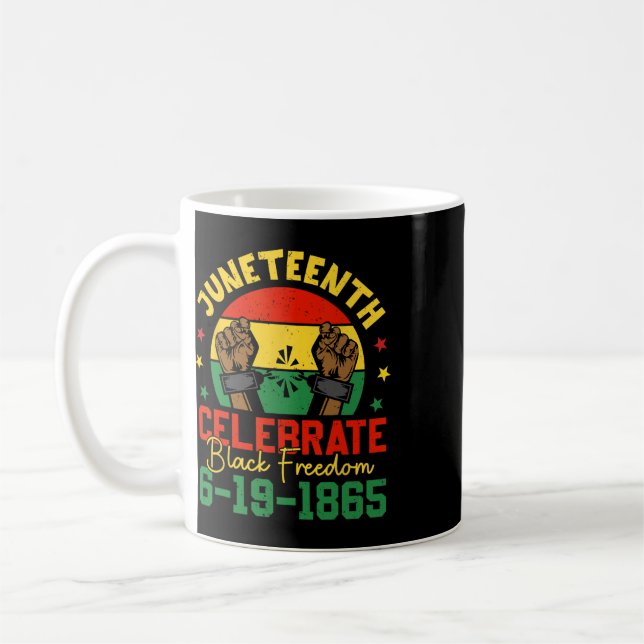 Mug Juneteenth Célébrer la liberté noire Histoire 1865 (Gauche)