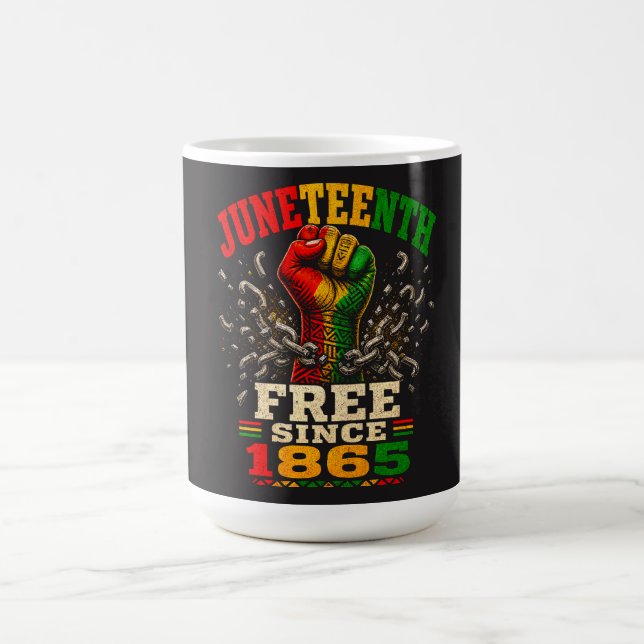 Mug Juneteenth libre depuis 1865 Poing levé (Centre)