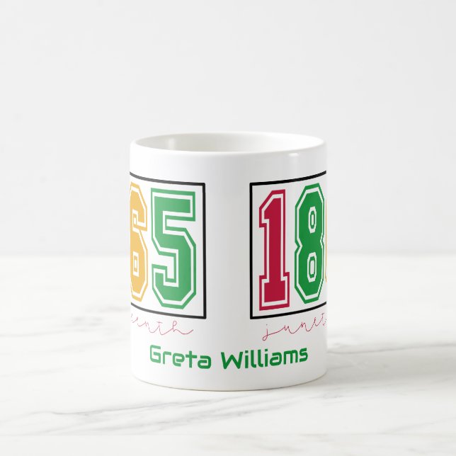 Mug Juneteenth personnalisé - Histoire des Noirs  (Centre)