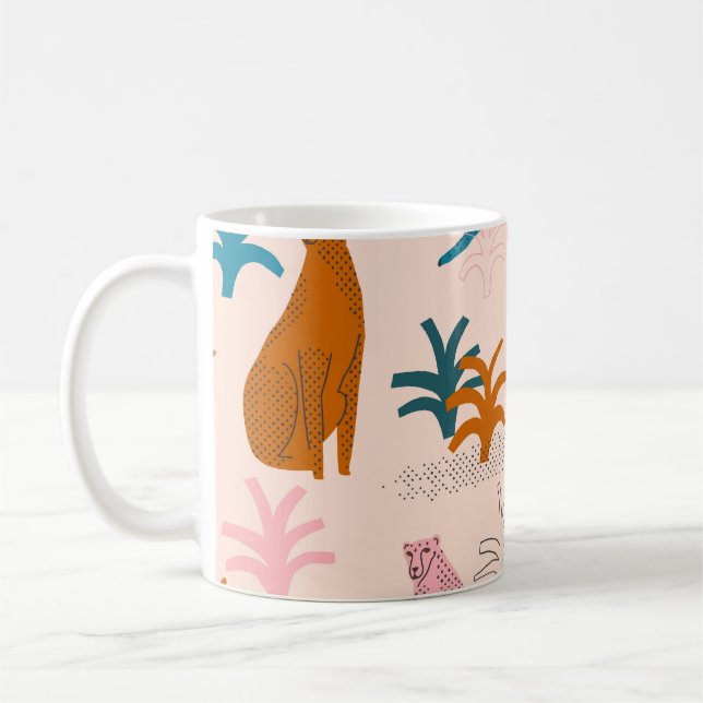 Mug Jungle Cheetah : Funky Motif Tropical. (Gauche)