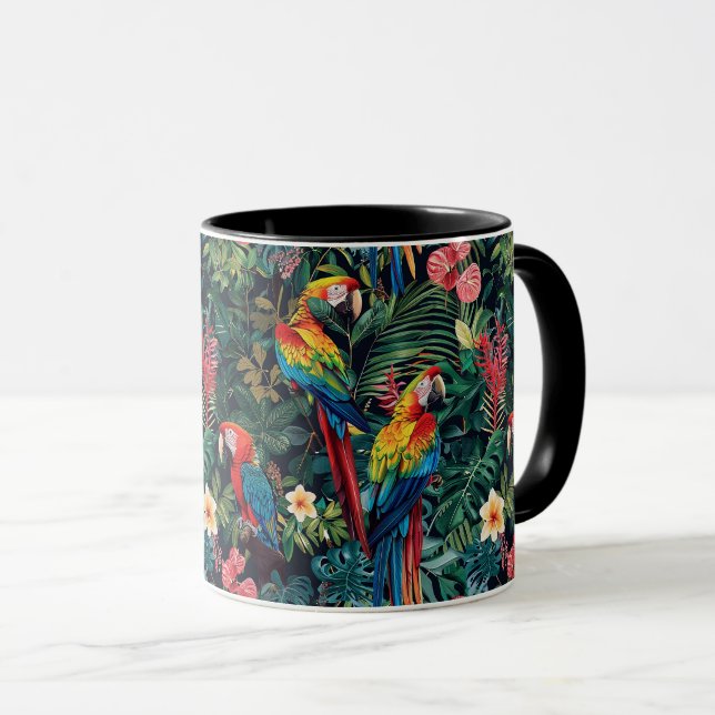 Mug Jungle de perroquets (Devant droit)