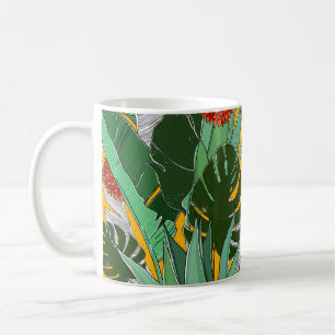 Mug Jungle d'été : Motif de palmier lumineux.