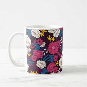 Mug jungle florale avec serpents motif vintage, tropic