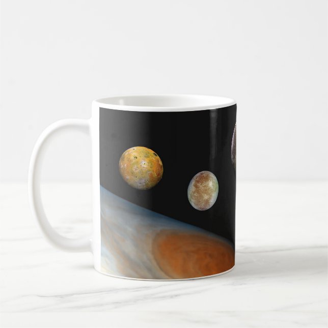 Mug Jupiter et quatre lunes satellites Galiléens (Gauche)