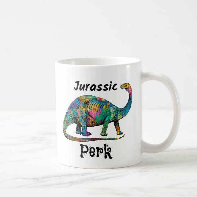 Mug Jurassic Perk Colorful Dinosaur White (Droite)