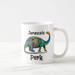 Mug Jurassic Perk Dinosaure Coloré Blanc