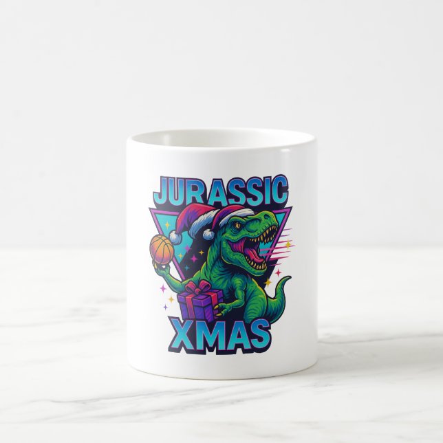 Mug Jurassic Xmas T-Rex - Rétro Néon Dinosaure Noël de (Centre)