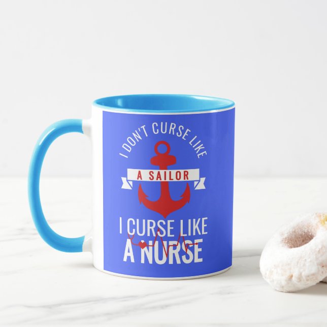 Mug Jurer comme une infirmière (Avec donut)