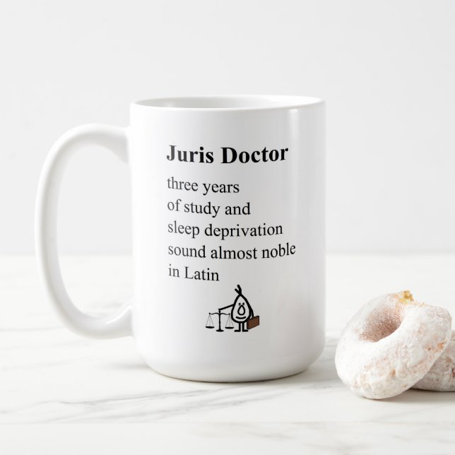 Mug Juris Doctor, un poème amusant pour les étudiants  (Avec donut)