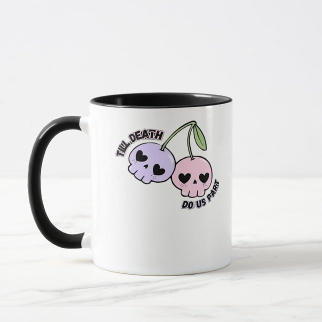 Mug Jusqu'À La Mort Nous Part - Gote Goth Crâne Design (Gauche)