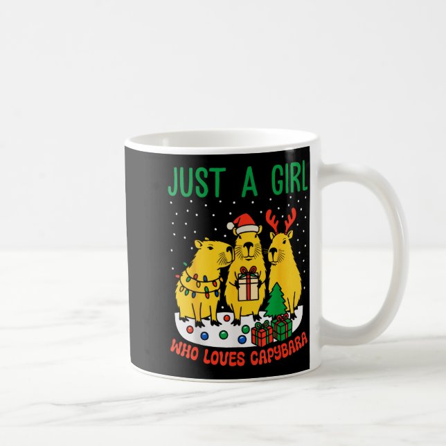 Mug Just A Girl Who Loves Capybara Christmas Cute Capy (Droite)