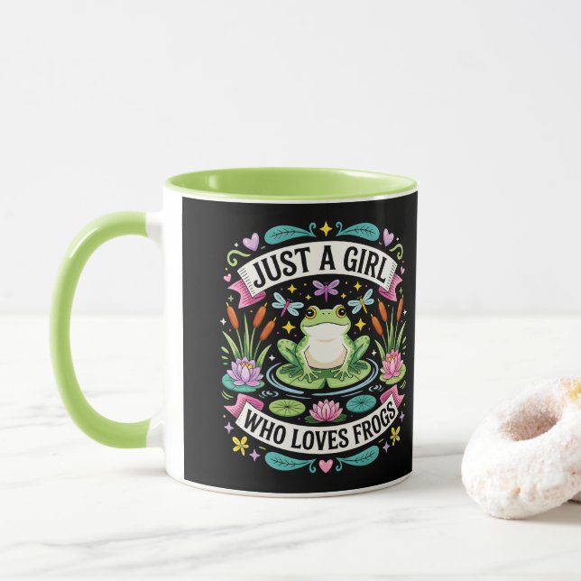 Mug Just a girl who loves frogs (Avec donut)