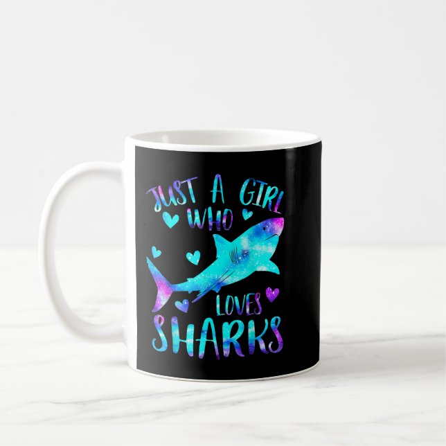 Mug Just a Girl Who Loves Sharks Galaxy Shark Lover Gi (Gauche)