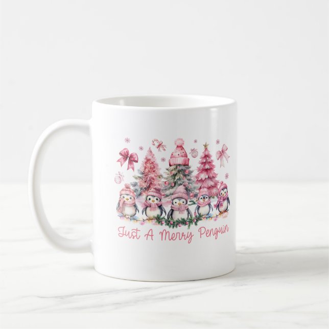 Mug Just A Merry Penguin Watercolor Christmas Animals (Gauche)