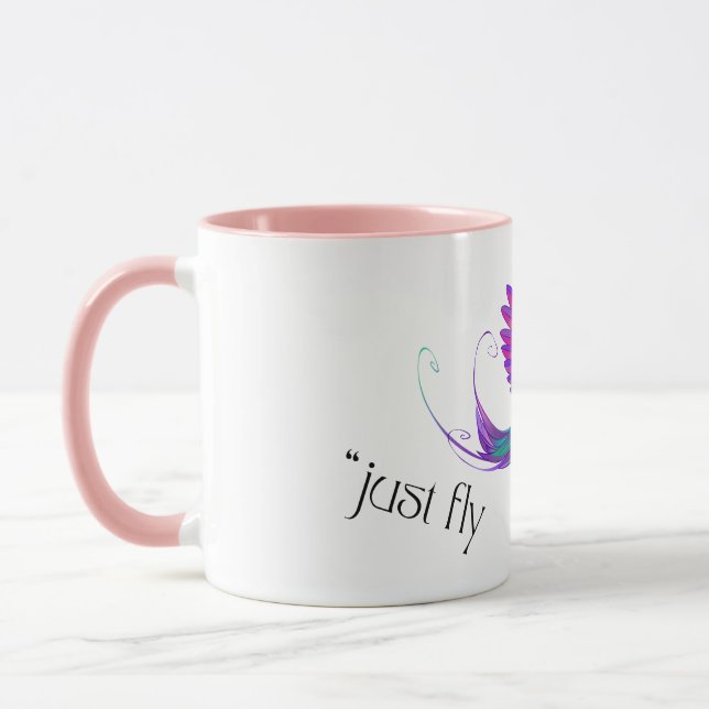 Mug Just Fly - Vibrant Rainbow Hummingbird Art for Fre (Gauche)